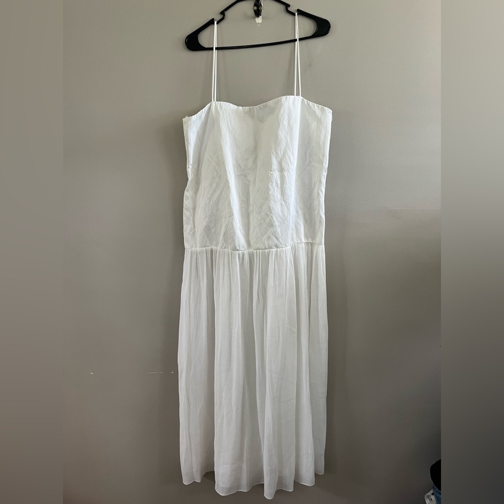 NWT Zara mixed maxi dress Zw Collection oyster - White Bridal Shower - XXL - Picture 2 of 6